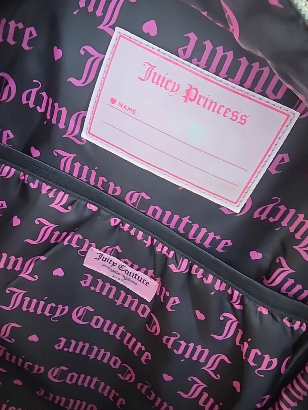 JUICY COUTURE Large Leopard Print Quilted Backpack With Gold Sequin Logo